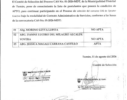 COMUNICADO N° 2 -_ CONCURSO CAS 2026