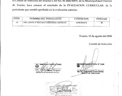 Comunicado N° 004 - Concurso CAS 2026